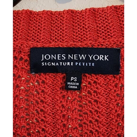 SWEATER-JONES NEW YORK SIGNATURE PETITE-Rust-Chevron Stitch-SIZE P-SML - Picture 9 of 16